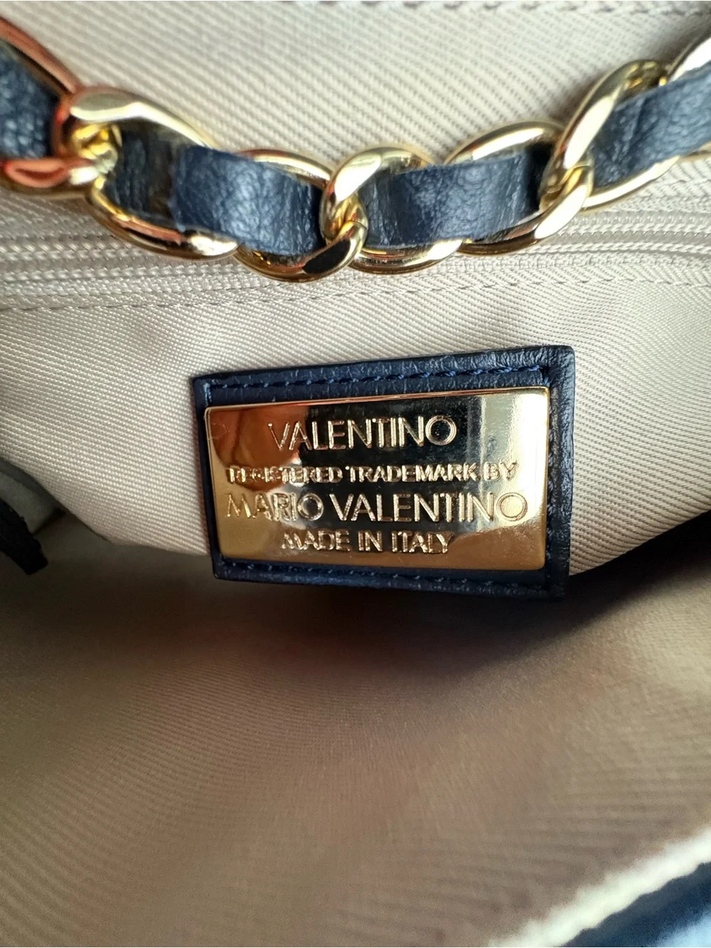 Valentino By Mario Valentino  Lady Monogram Matelasse Crossbody Bag Navy Blue
